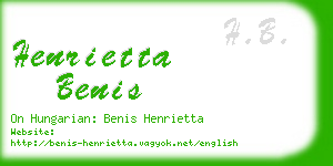 henrietta benis business card